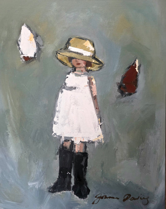 Girl with Two Chooks