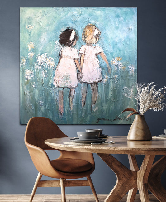 Two Girls, blue