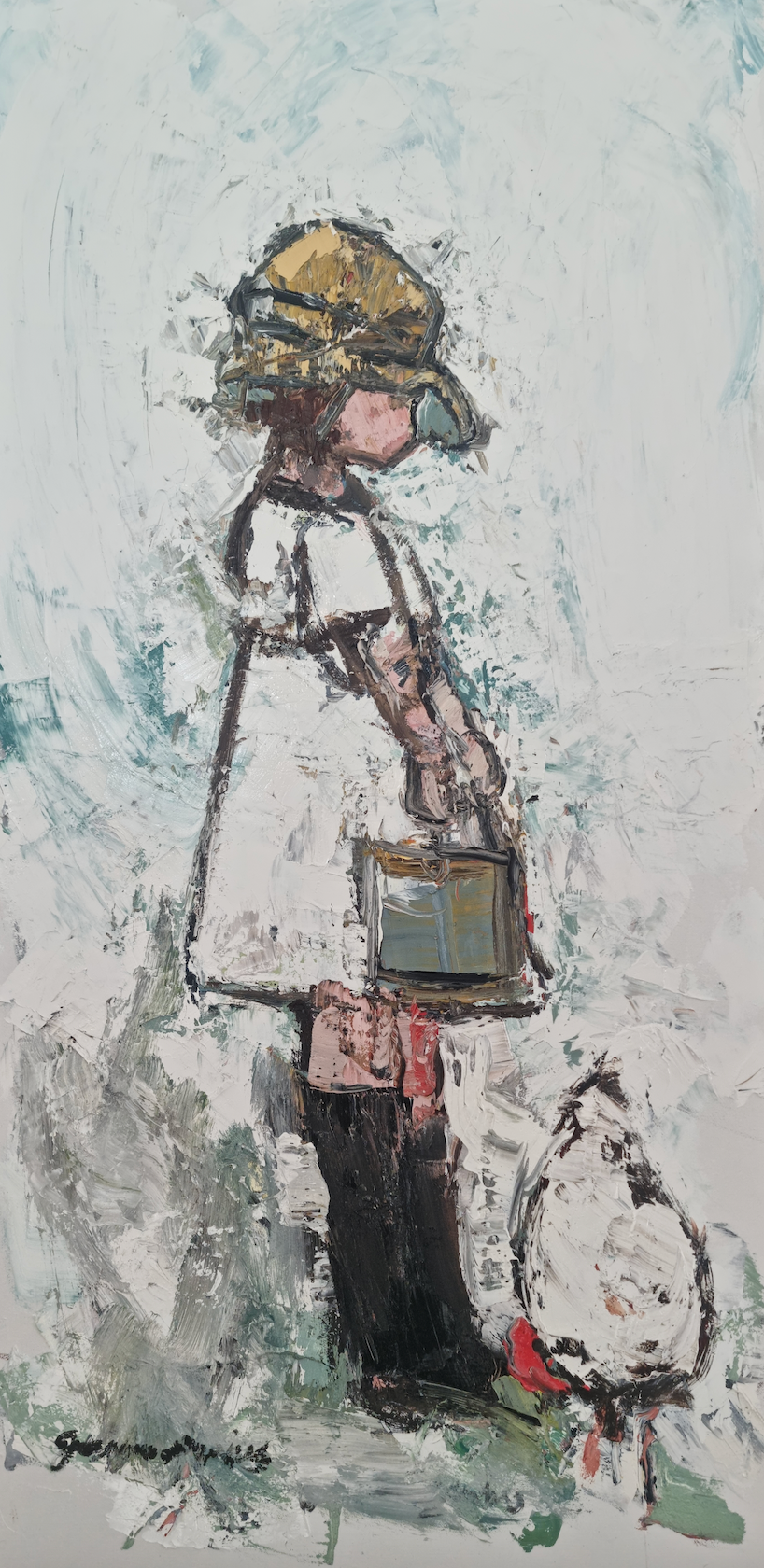 Girl with a chook